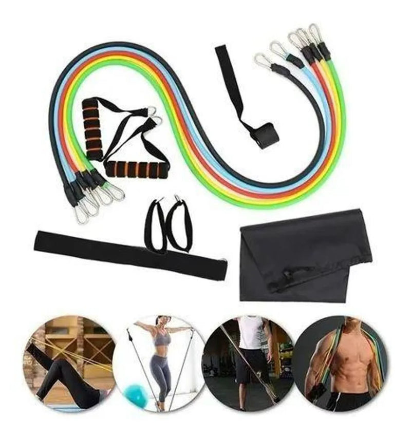 Kit 11 Elásticos Extensores – Treino Funcional, Academia em Casa e Musculação – CompraSmart™