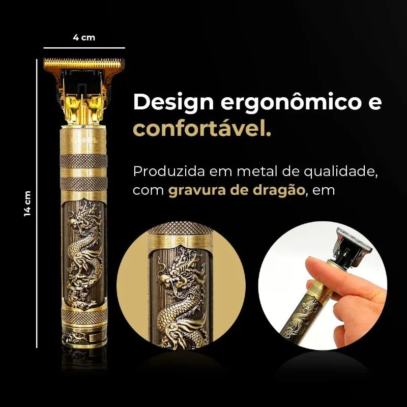 Máquina de Cortar Cabelo Profissional Dragão Recarregável – Alta Precisão e Potência – CompraSmart™