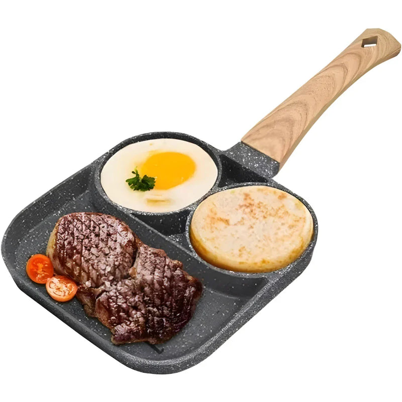 Frigideira Antiaderente com 3 Divisórias Multiuso – CompraSmart™