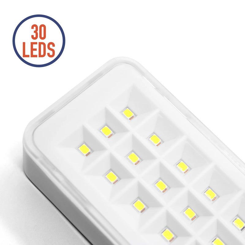Kit 2 Luminárias de Emergência 30 LEDs com Bateria Recarregável – CompraSmart™