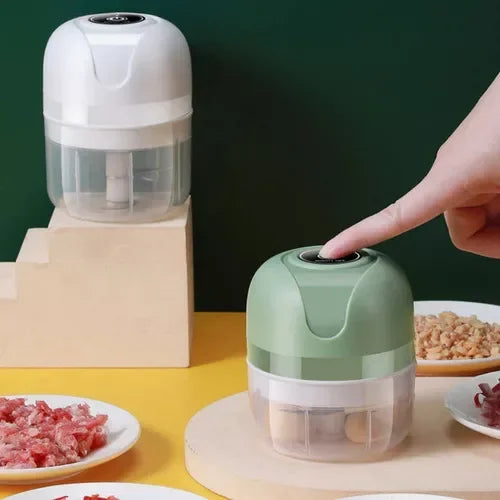 Mini Processador Elétrico Recarregável 250ml – Praticidade na Cozinha – CompraSmart™