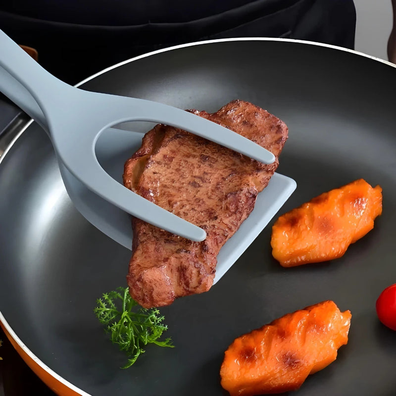 Espátula de Nylon Cinza Multiuso – Para Ovos, Panquecas, Tapiocas e Omeletes – CompraSmart™