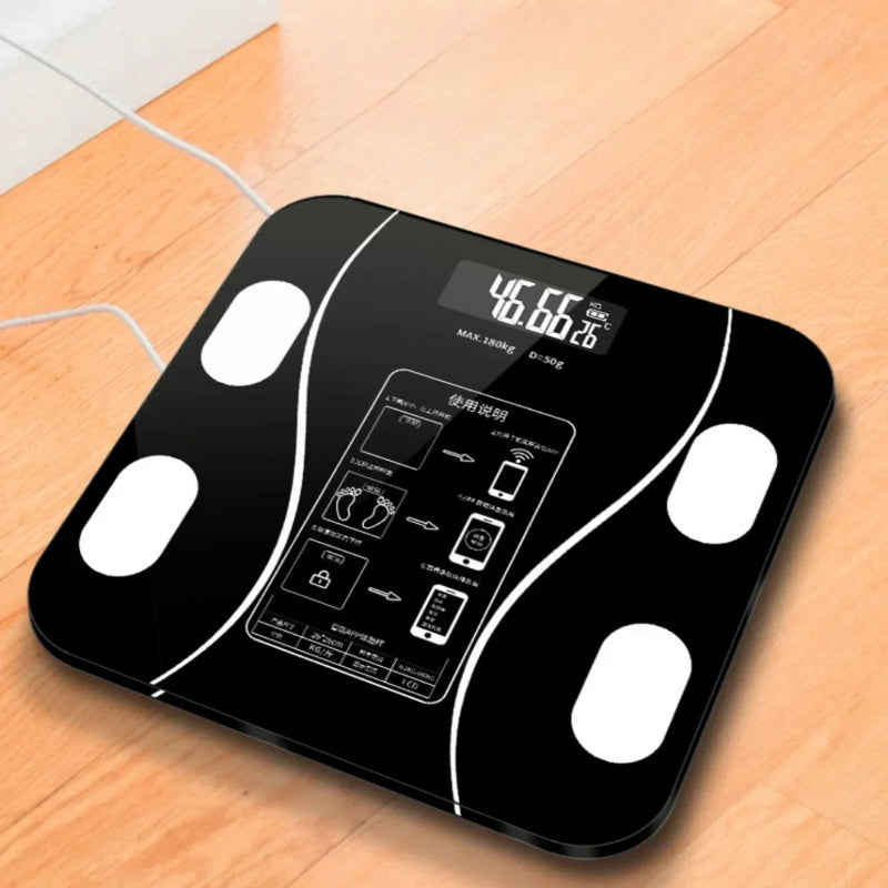 Balança Digital Corporal de Bioimpedância Bluetooth – 17 Indicadores no Celular até 180kg – CompraSmart™