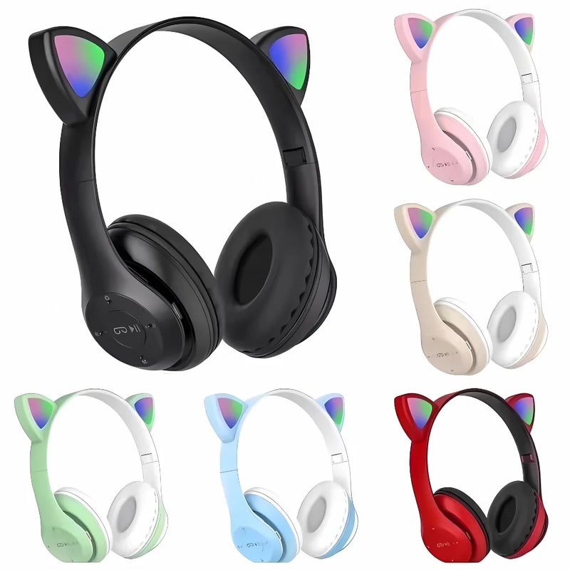 Fone de Ouvido Orelha Gatinho Bluetooth Infantil com LED – CompraSmart™