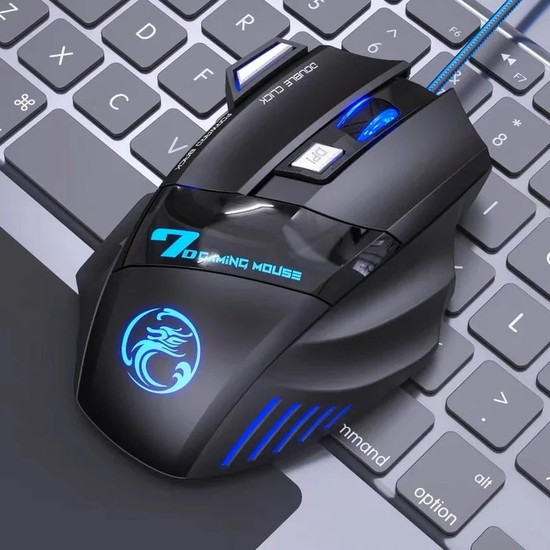 Mouse Gamer X7 com LED, 3200 DPI, USB com 7 Botões – Alta Performance para Jogos e Navegação – CompraSmart™