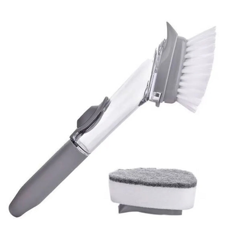 Escova de Limpeza 2 em 1 com Dispenser de Detergente – CompraSmart™