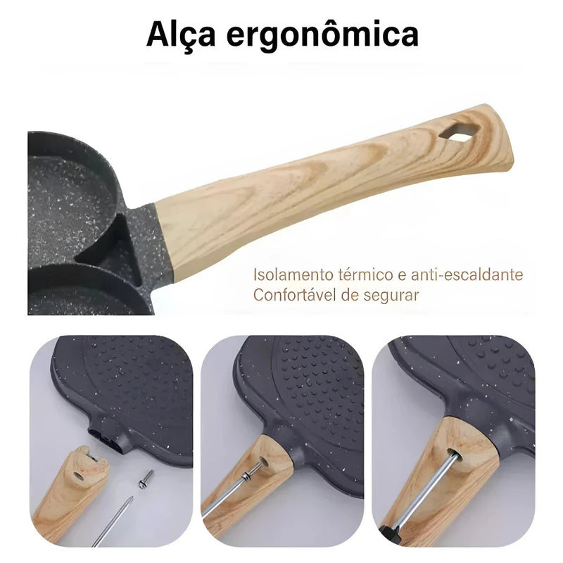 Frigideira Antiaderente com 3 Divisórias Multiuso – CompraSmart™