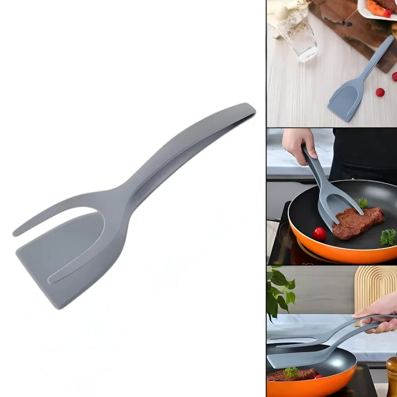 Espátula de Nylon Cinza Multiuso – Para Ovos, Panquecas, Tapiocas e Omeletes – CompraSmart™