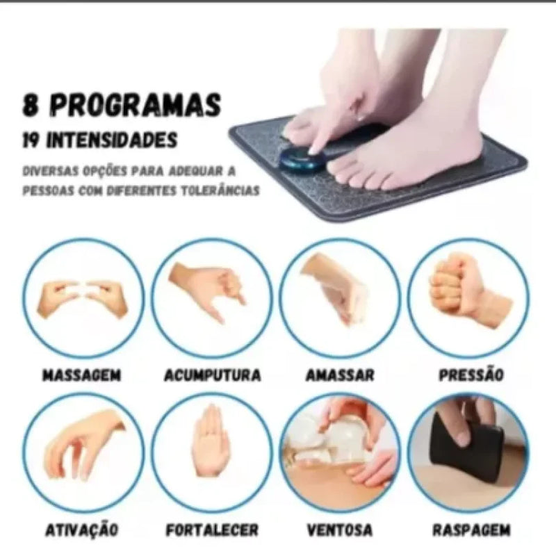 Massageador Elétrico EMS para Pés, Pernas e Pulso – Relaxamento e Alívio de Dores – CompraSmart™