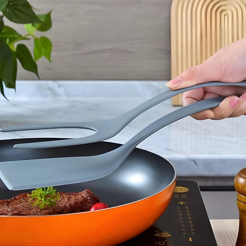 Espátula de Nylon Cinza Multiuso – Para Ovos, Panquecas, Tapiocas e Omeletes – CompraSmart™