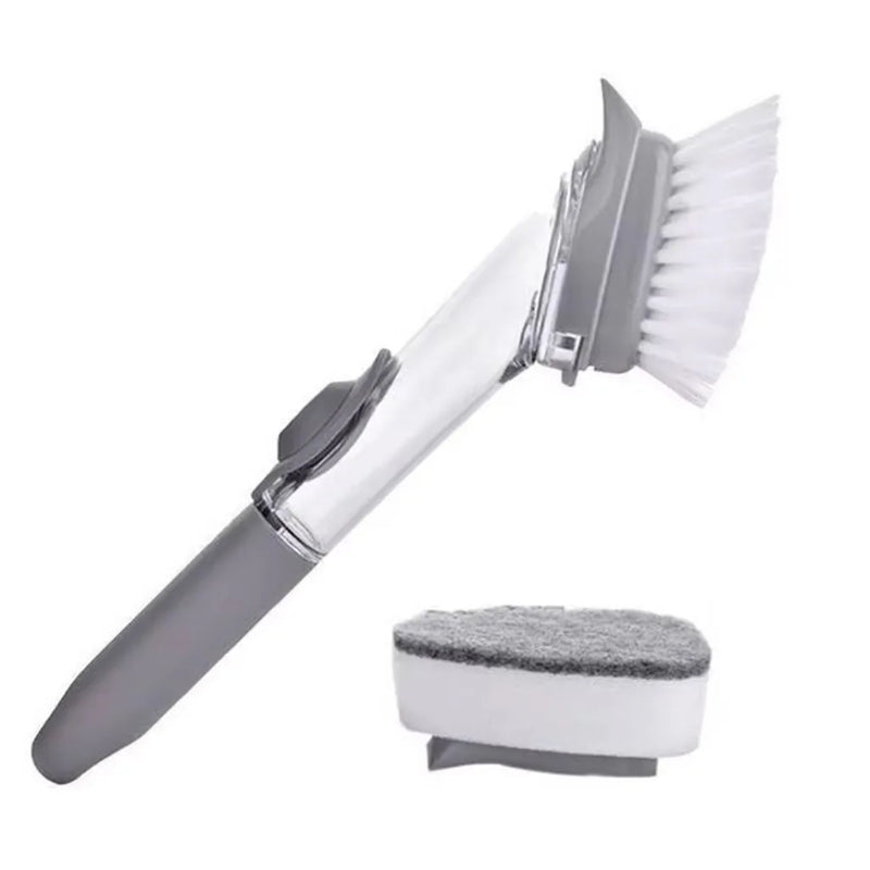 Escova de Limpeza 2 em 1 com Dispenser de Detergente – CompraSmart™