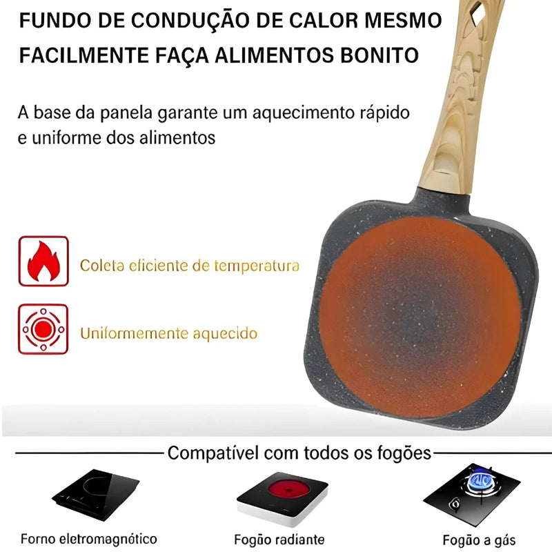 Frigideira Antiaderente com 3 Divisórias Multiuso – CompraSmart™