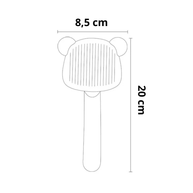 Escova Pente Massageadora Removedora de Pelos para Gatos e Cachorros com Botão de Limpeza Fácil – CompraSmart™