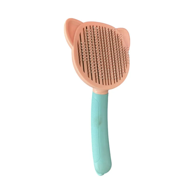 Escova Pente Massageadora Removedora de Pelos para Gatos e Cachorros com Botão de Limpeza Fácil – CompraSmart™