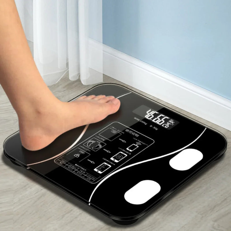 Balança Digital Corporal de Bioimpedância Bluetooth – 17 Indicadores no Celular até 180kg – CompraSmart™