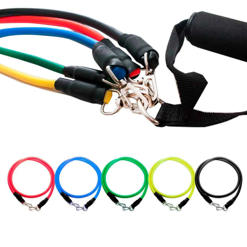 Kit 11 Elásticos Extensores – Treino Funcional, Academia em Casa e Musculação – CompraSmart™