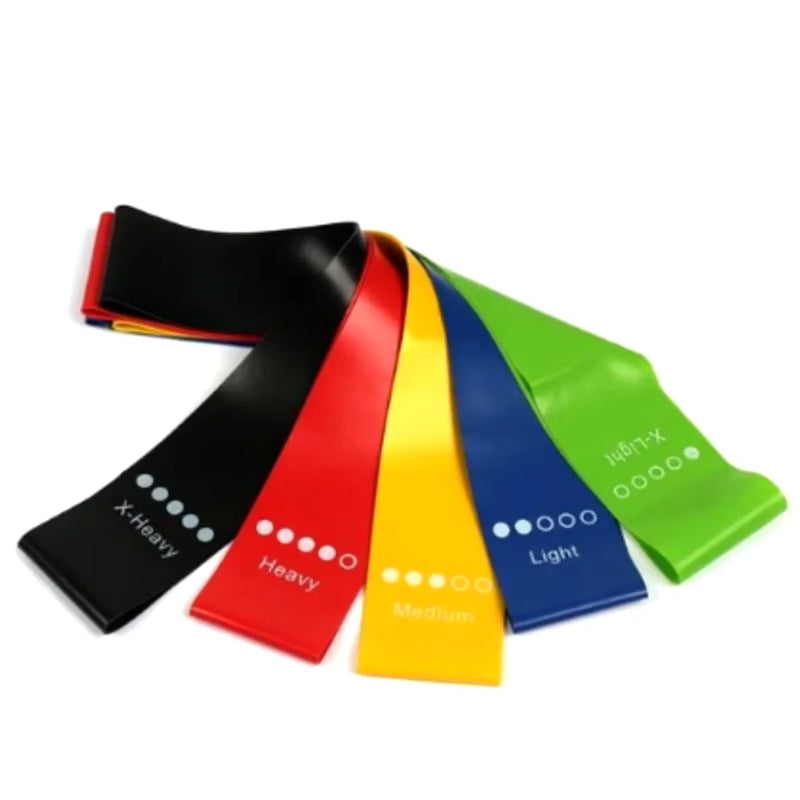 Kit 5 Faixas Elásticas Thera Mini Band – Treino, Fisioterapia e Crossfit – CompraSmart™