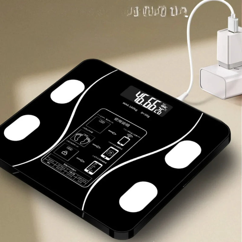 Balança Digital Corporal de Bioimpedância Bluetooth – 17 Indicadores no Celular até 180kg – CompraSmart™
