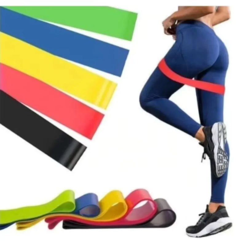 Kit 5 Faixas Elásticas Thera Mini Band – Treino, Fisioterapia e Crossfit – CompraSmart™