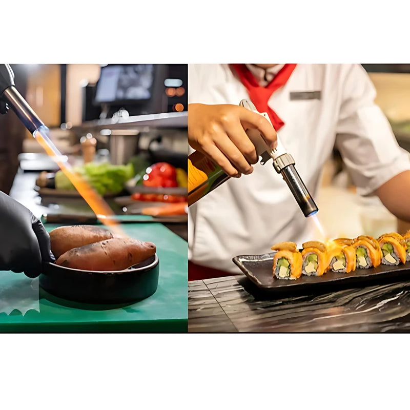 Maçarico Culinário Profissional Recarregável até 1300°C – Alta Precisão e Potência – CompraSmart™