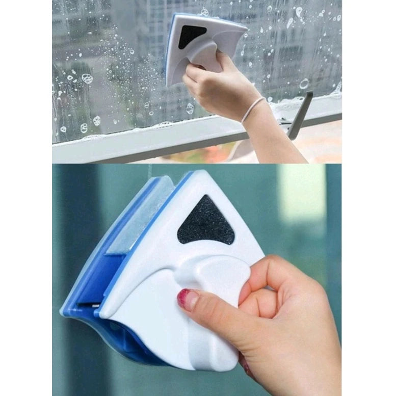 Limpa Vidros Magnético Dupla Face com Rodo e Esponja – CompraSmart™