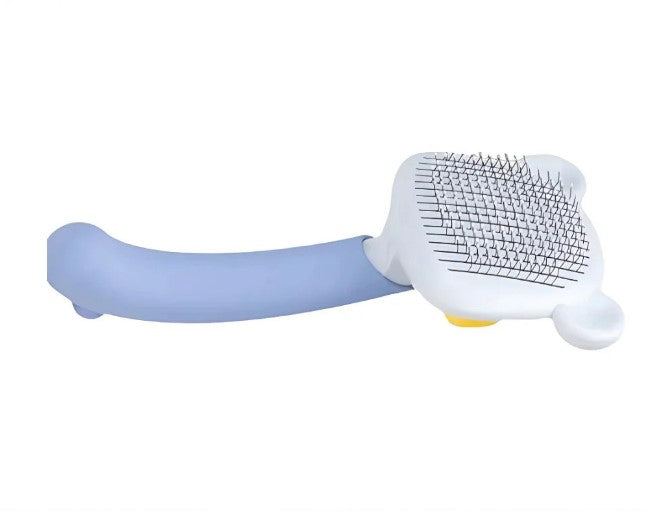 Escova Pente Massageadora Removedora de Pelos para Gatos e Cachorros com Botão de Limpeza Fácil – CompraSmart™