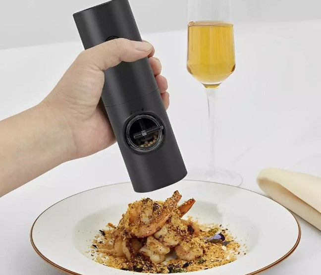 Moedor Elétrico de Sal, Pimenta e Temperos Automático com Ajuste de Moagem – CompraSmart™
