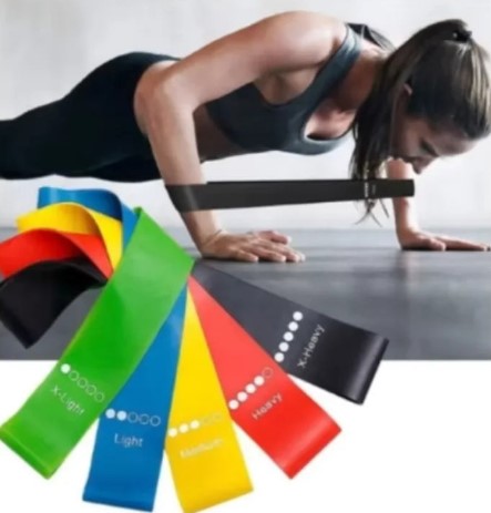 Kit 5 Faixas Elásticas Thera Mini Band – Treino, Fisioterapia e Crossfit – CompraSmart™