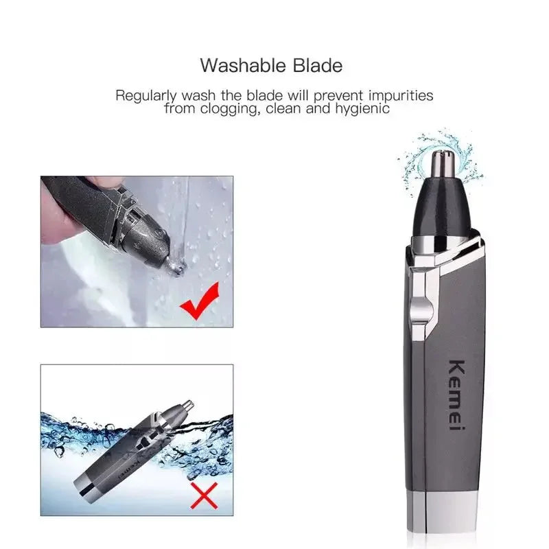 Aparador Portátil de Cabelo Nasal e Sobrancelha Recarregável Kemei KM-6512 – CompraSmart™
