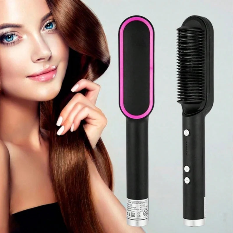 Conjunto Alisador de Cabelo 2 em 1 com Pente Aquecimento Rápido – Profissional Multifuncional – CompraSmart™