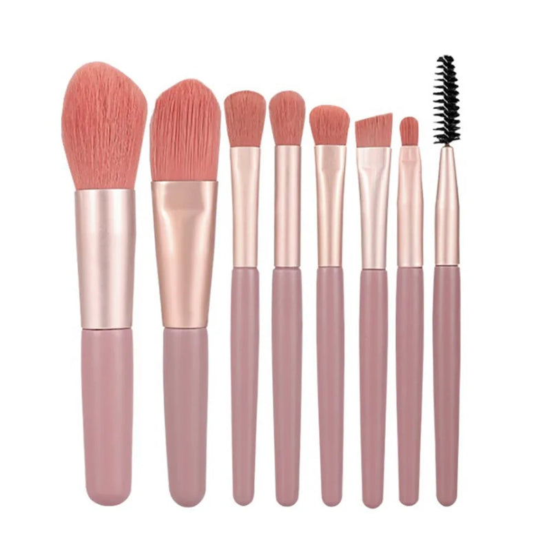 Kit c/ 8 Pincéis de Maquiagem com Estojo Transparente – CompraSmart™