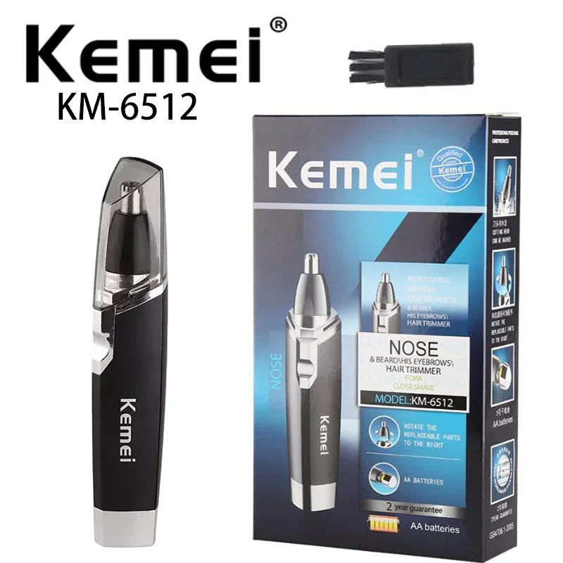 Aparador Portátil de Cabelo Nasal e Sobrancelha Recarregável Kemei KM-6512 – CompraSmart™