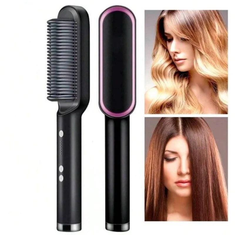 Conjunto Alisador de Cabelo 2 em 1 com Pente Aquecimento Rápido – Profissional Multifuncional – CompraSmart™
