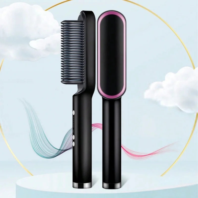 Conjunto Alisador de Cabelo 2 em 1 com Pente Aquecimento Rápido – Profissional Multifuncional – CompraSmart™