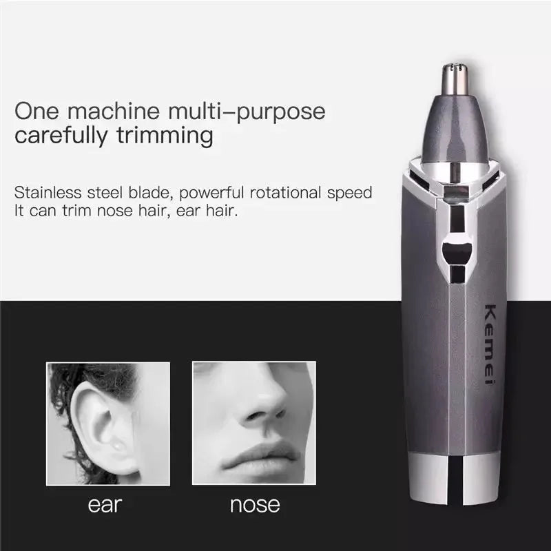 Aparador Portátil de Cabelo Nasal e Sobrancelha Recarregável Kemei KM-6512 – CompraSmart™
