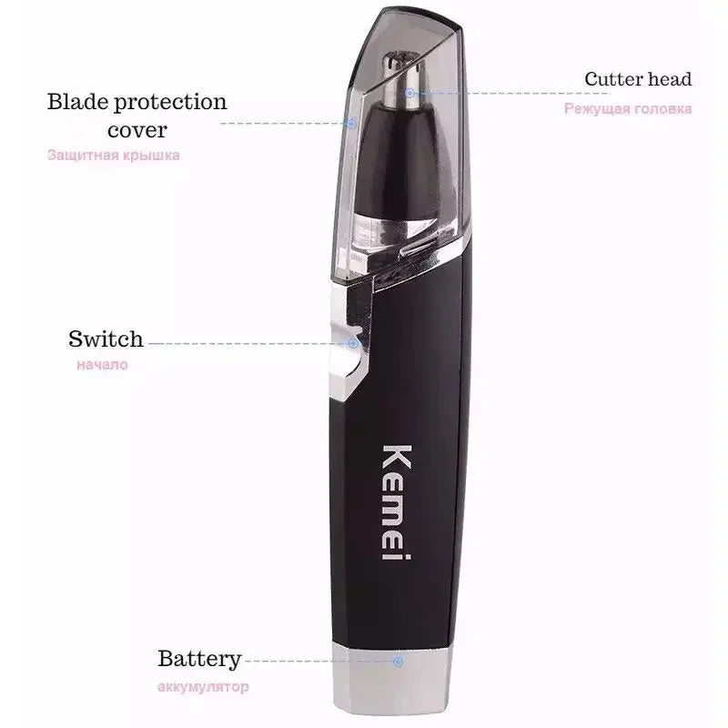 Aparador Portátil de Cabelo Nasal e Sobrancelha Recarregável Kemei KM-6512 – CompraSmart™
