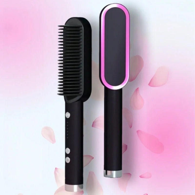 Conjunto Alisador de Cabelo 2 em 1 com Pente Aquecimento Rápido – Profissional Multifuncional – CompraSmart™