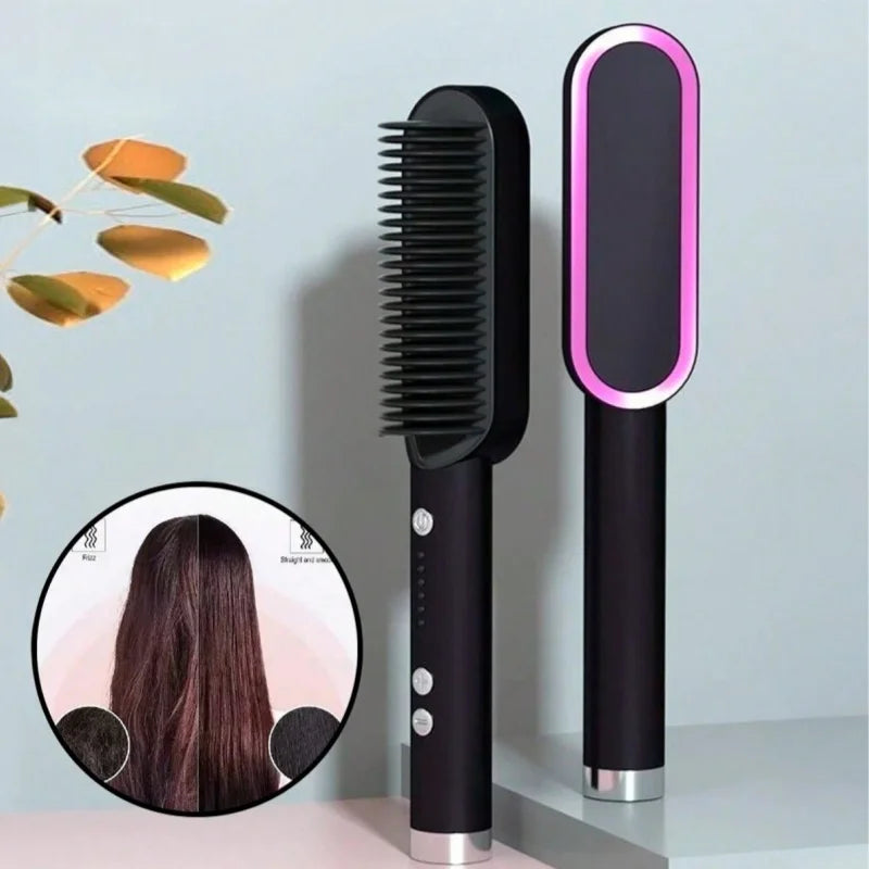 Conjunto Alisador de Cabelo 2 em 1 com Pente Aquecimento Rápido – Profissional Multifuncional – CompraSmart™