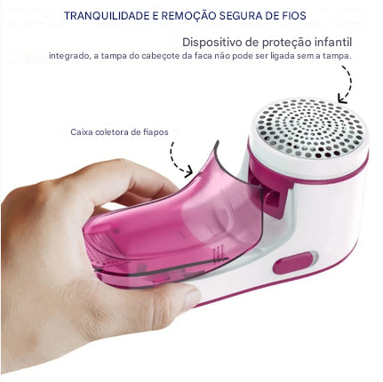 Removedor de Fiapos Elétrico USB Recarregável – Elimina Bolinhas e Pelos de Roupas com Eficiência – CompraSmart™