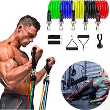 Kit 11 Elásticos Extensores – Treino Funcional, Academia em Casa e Musculação – CompraSmart™
